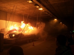 Fire test inside the tunnel