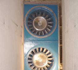View of the axial fans