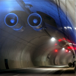 Straalventilatoren in de tunnel