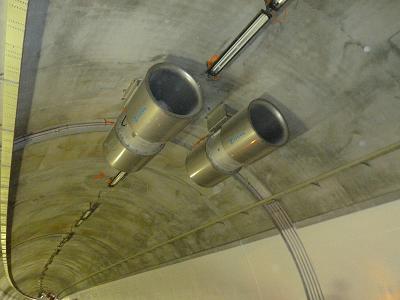 Jet fans inside the tunnel